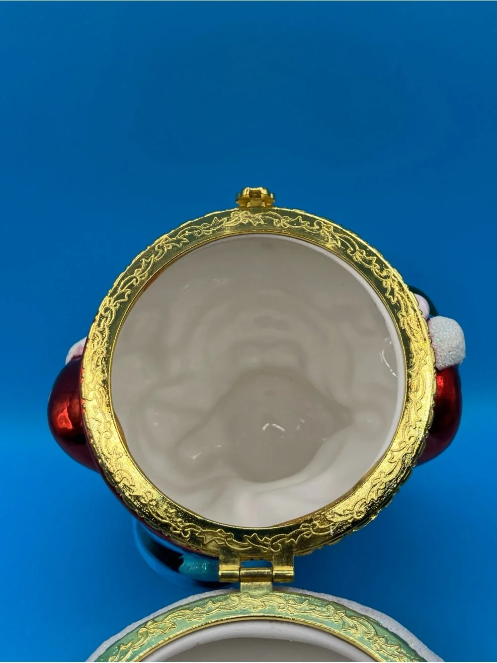 Christopher Radko Ceramic Santa Hinged Trinket Box VTG 6.5